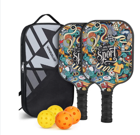 Bộ 2 vợt pickleball siêu nhẹ kèm 4 bóng + túi đựng cao cấp