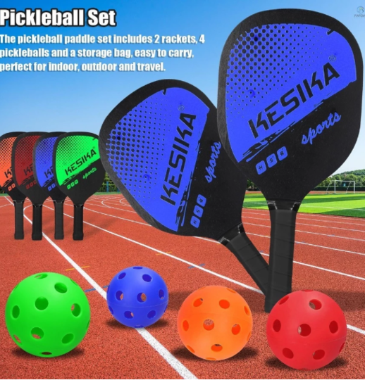 Bộ 2 vợt pickleball siêu nhẹ kèm 4 bóng + túi đựng cao cấp