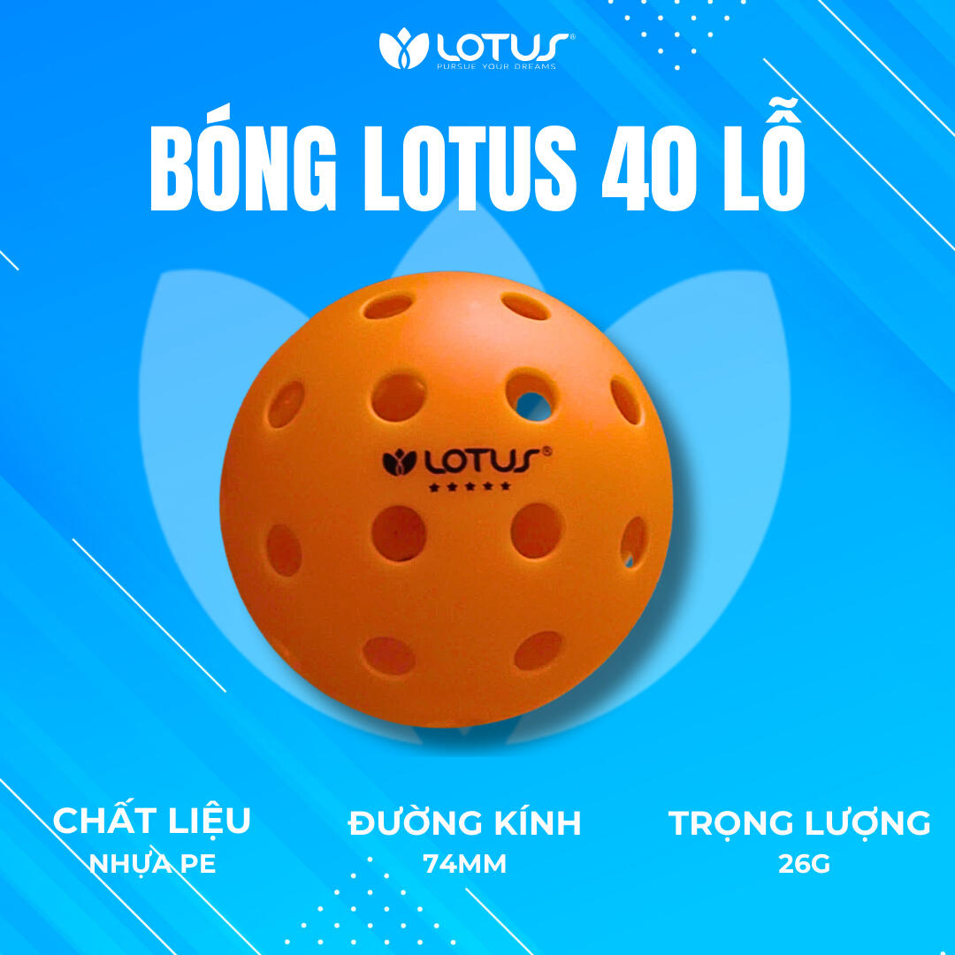Bóng Pickleball Lotus Cam 40 Lỗ - Bóng Tập Luyện