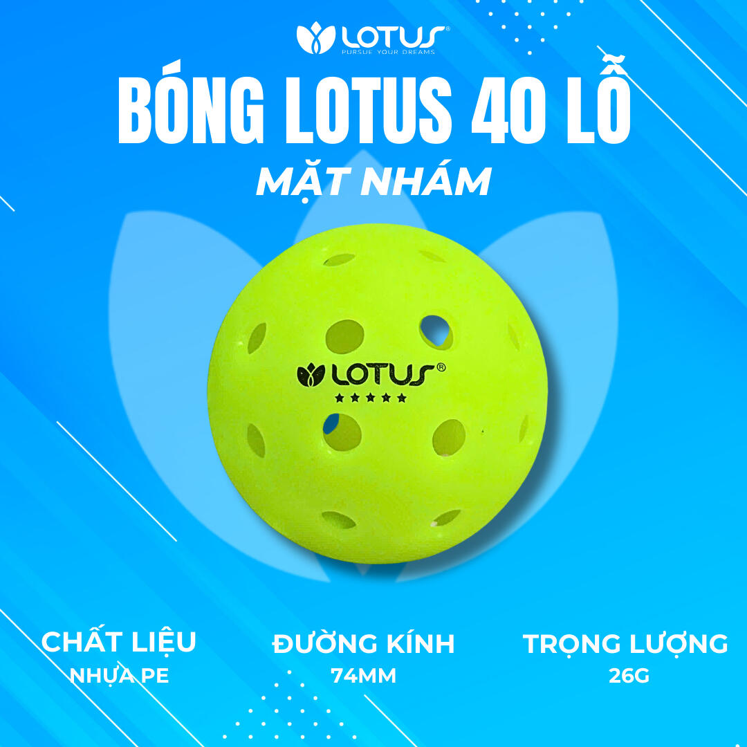 Bóng Pickleball Lotus 5 Sao Mặt Nhám - Bóng Thi Đấu