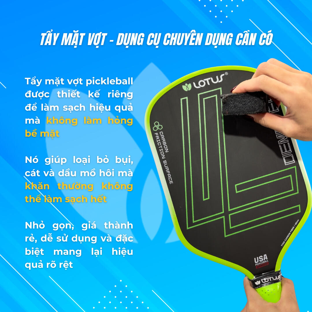 Tẩy Mặt Vợt Pickleball Lotus