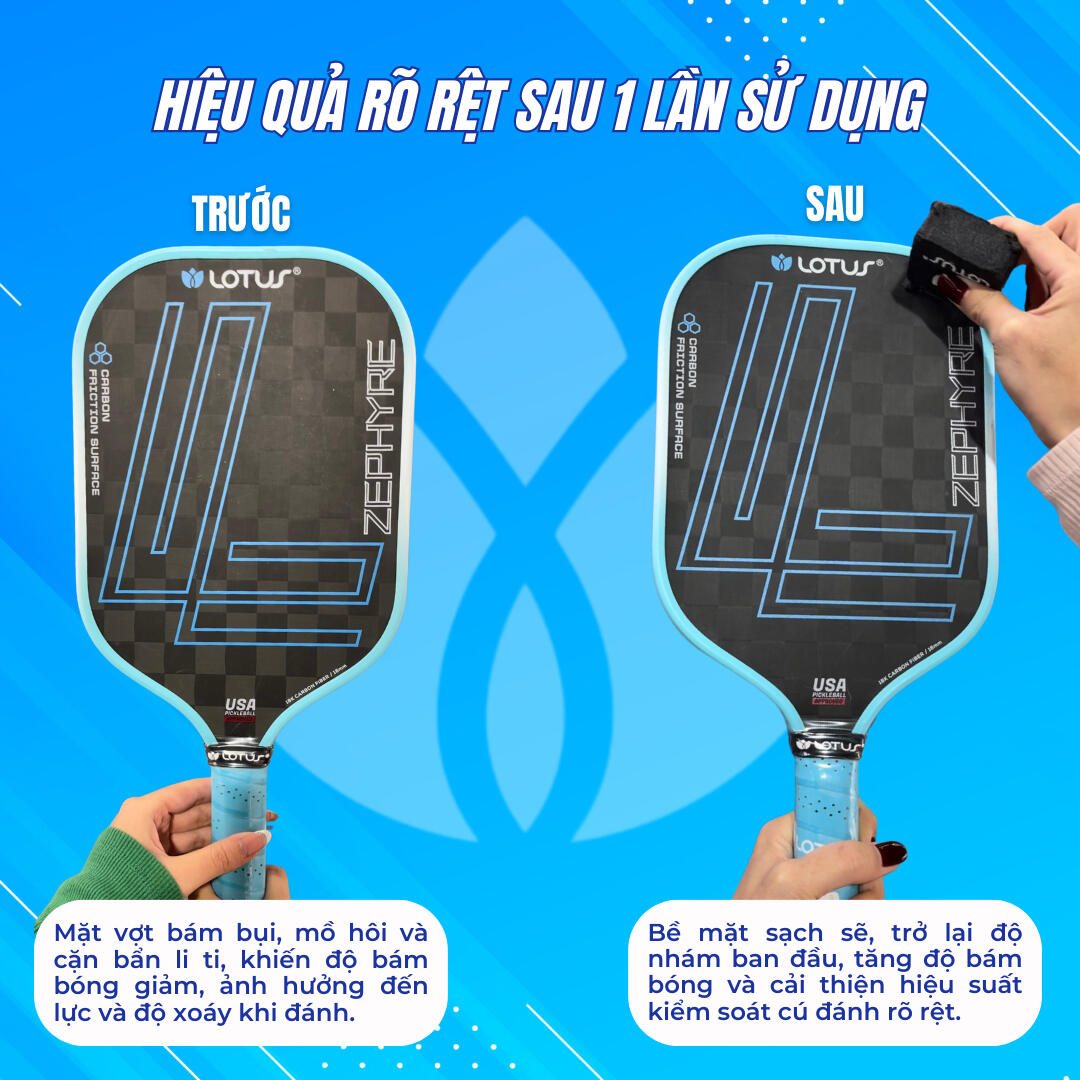 Tẩy Mặt Vợt Pickleball Lotus