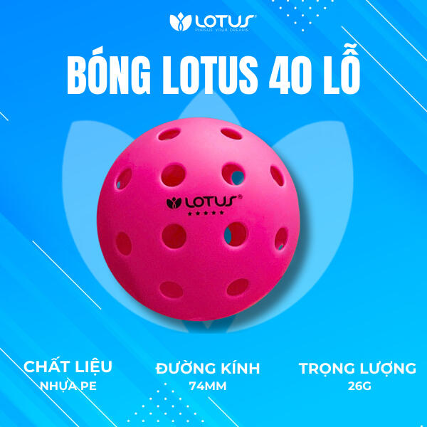 Bóng Pickleball Lotus Hồng 40 Lỗ - Bóng Tập Luyện
