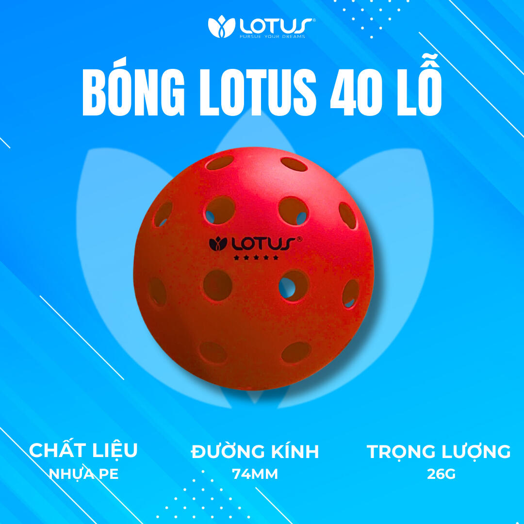 Bóng Pickleball Lotus Đỏ 40 Lỗ - Bóng Tập Luyện
