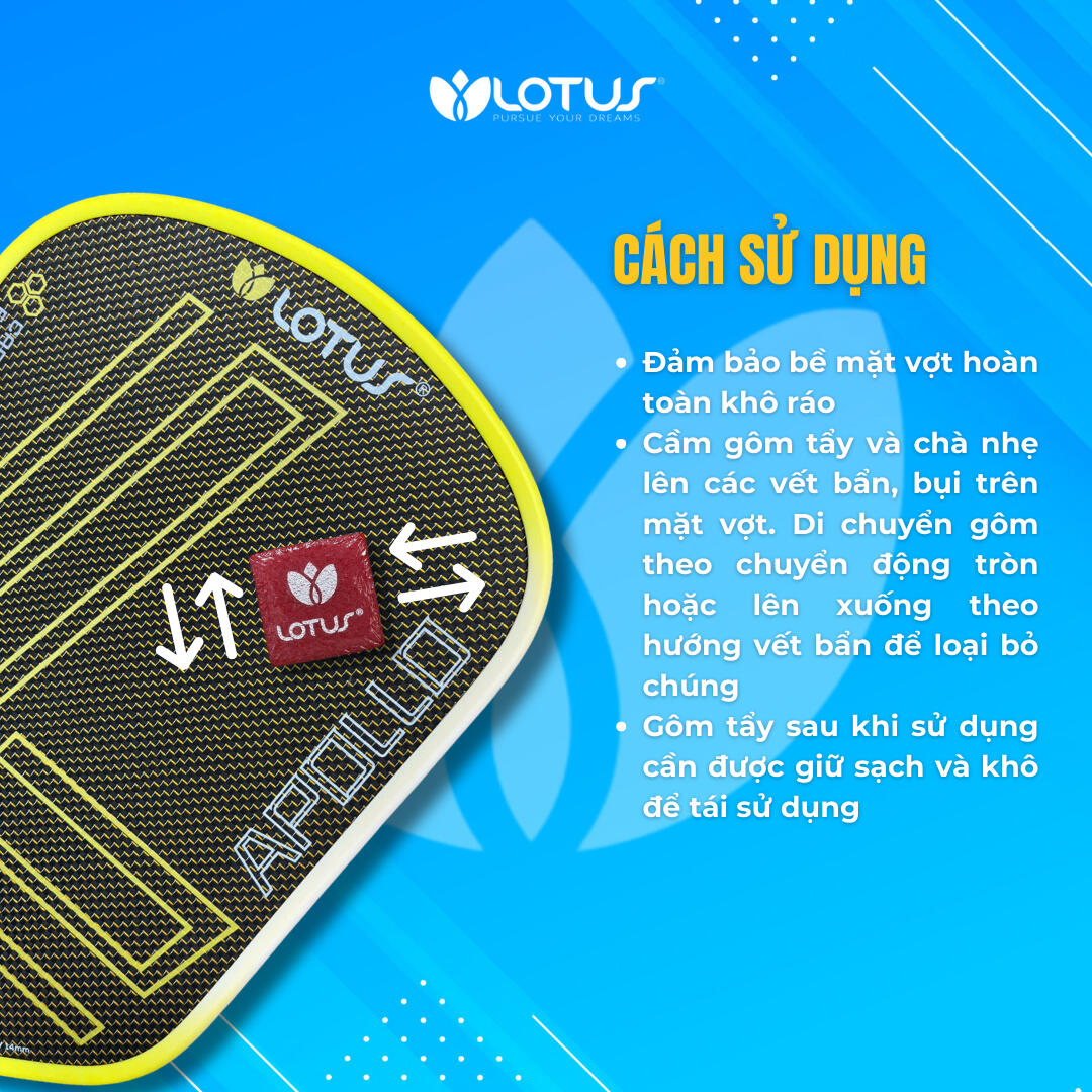 Tẩy Mặt Vợt Pickleball Lotus