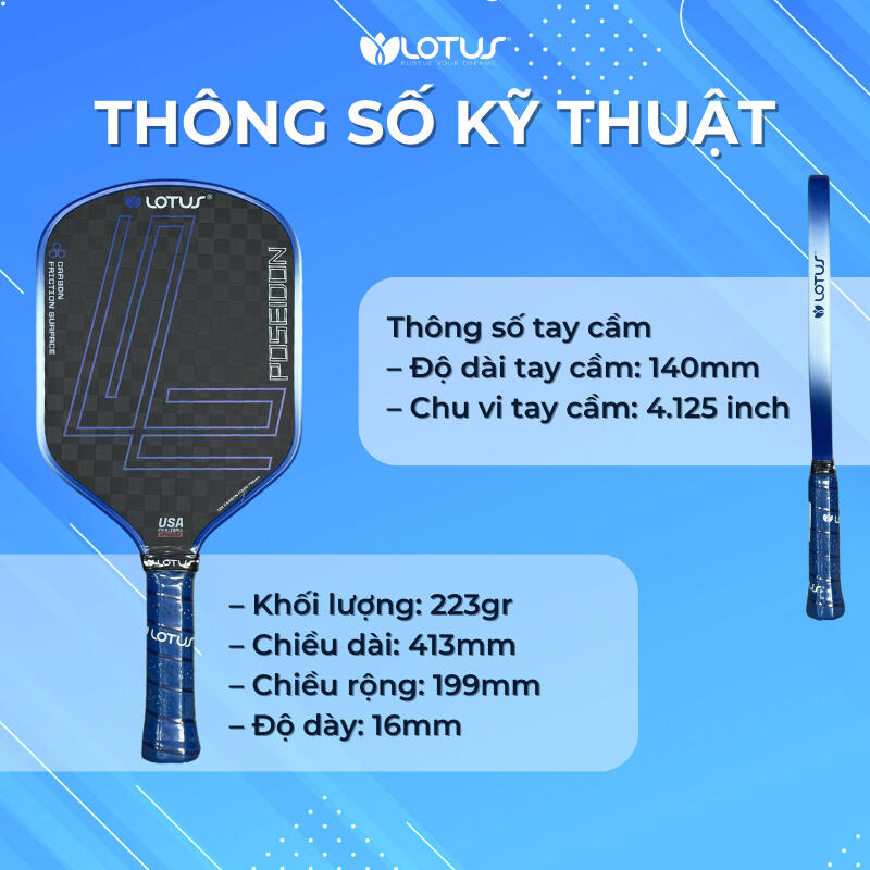 Vợt Pickleball Lotus Poseidon