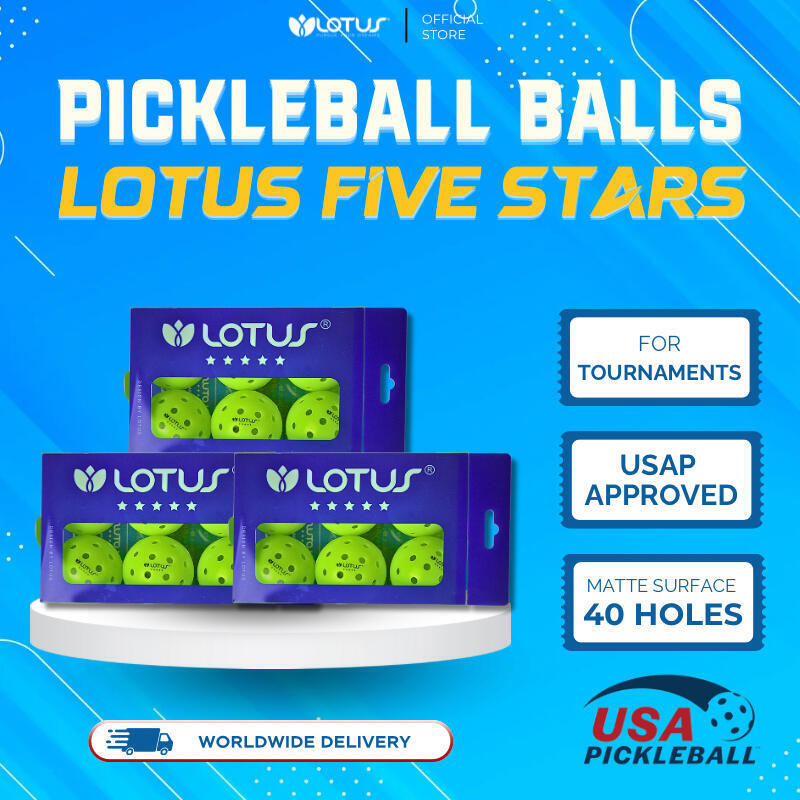 Bóng Pickleball Lotus 5 Sao Mặt Nhám - Bóng Thi Đấu