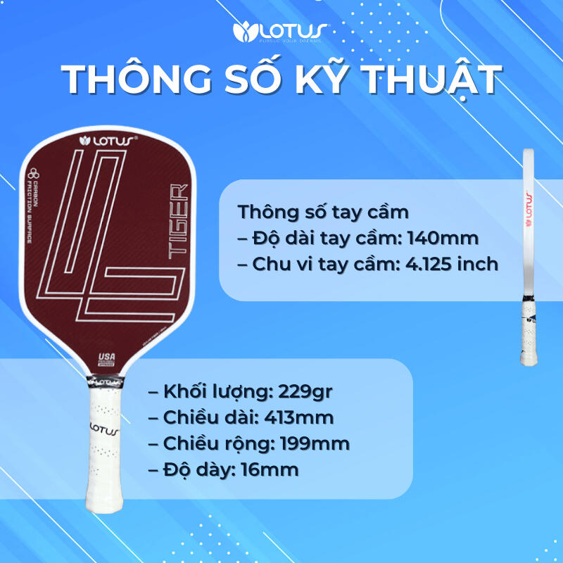 Vợt Pickleball Lotus Tiger